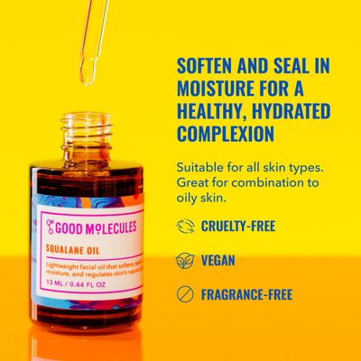 Good Molecules Squalane Oil - Moisturizer for Face, Skin, and Hair, Plumping, Firming, Anti-Aging - Skincare for Face to Hydrate and Calm the Skin