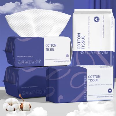 Face Clean Towels, 100 Count Ultra Thick Disposable face towels Facial Wash Cloth for Sensitive Skin, Lint- free Facial Tissue, Skincare and Makeup Remover (4 Pack)