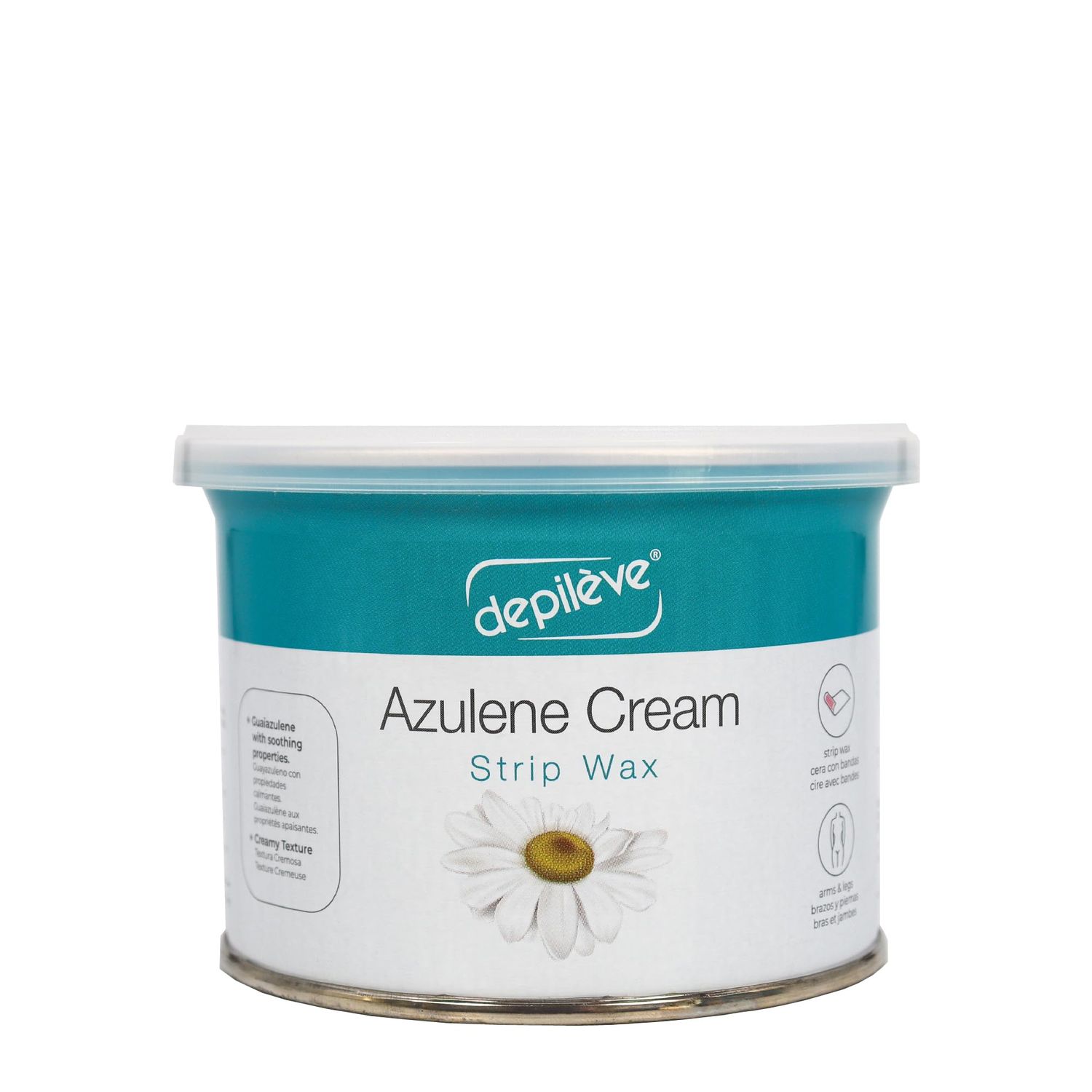 Depileve Strip Wax for Hair Removal - Rosin Wax - Azulene Cream - Gentle and Calming Formula for Sensitive Skin of Underarms, Upper Lip, Bikini Line, and Sensitive Areas - 14 oz.