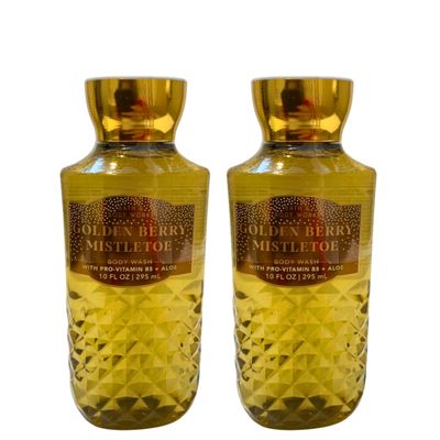 Bath &amp; Body Works Shea + Vitamin E Shower Gel, Set of 2, 10oz Each (Golden Berry Mistletoe)