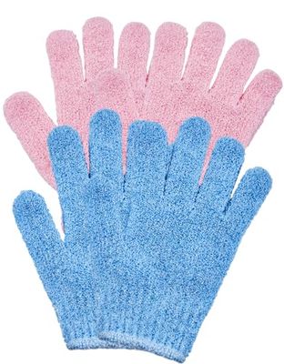Exfoliating Gloves Skin Body Exfoliator Shower Gloves Bath Mitt Body Scrub Gloves for Dead Skin Removal Exfoliation Mitt- Scrubbing Accessories for Women &amp; Men Shower, Spa, Massage