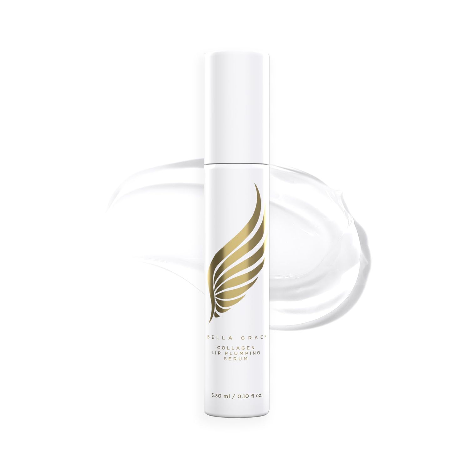 Bella Grace Vegan Collagen Lip Plumper Serum, Vitamin E, Peptides, Hydrating Lip Care Fuller Plumper Looking Lips, Supports Wrinkles, Fine Lines, Elasticity, Paraben, Sulfate &amp; Cruelty Free, 0.1 fl oz