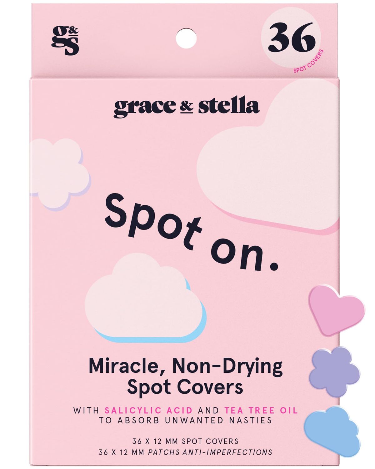 grace &amp; stella Award Winning Pimple Patches For Face (Multishape, 36 Count) - Hydrocolloid Acne Patches for Face - Dermatologist Tested, Vegan, Cruelty-Free Zit Patches for Face, Blemish Patches