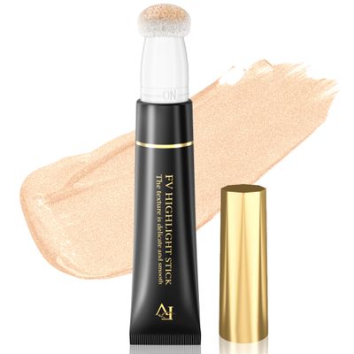 FV Liquid Highlighter Makeup, Lightweight &amp; Shimmer Finish Highlighter Beauty Wand with Buildable Formula, Multiuse Face Highlighter Stick for Glowing Skin, Vegan &amp; Cruelty-free, 02 Moonlight
