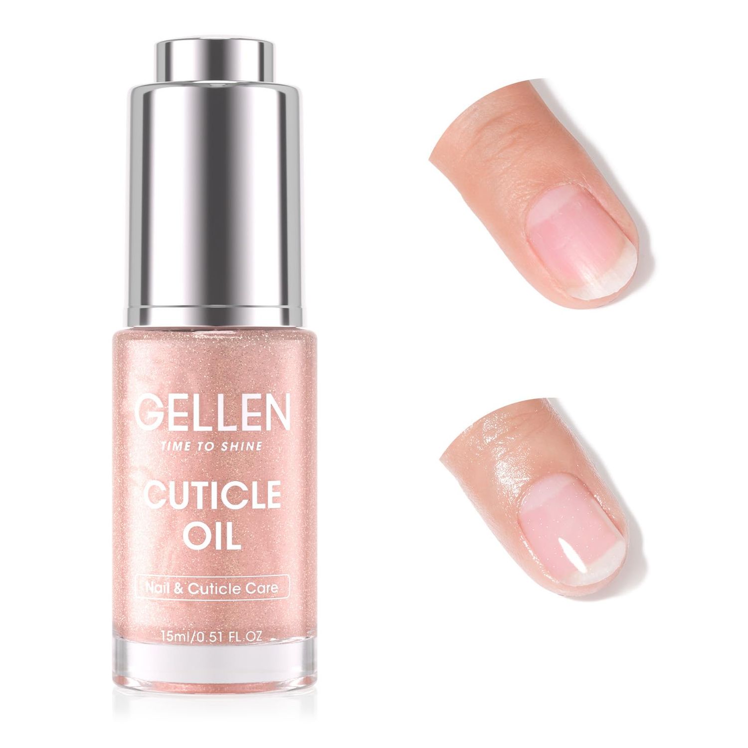 Gellen Cuticle Oil with Vitamin E, Nail Oil for Nails Growth and Strength, Jasmine Scent, Fingernail Nourishing Oil for Hydrating, Moisturizing, Strengthening, Repairing, Nail Care Product