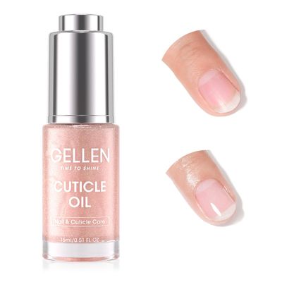 Gellen Cuticle Oil with Vitamin E, Nail Oil for Nails Growth and Strength, Jasmine Scent, Fingernail Nourishing Oil for Hydrating, Moisturizing, Strengthening, Repairing, Nail Care Product