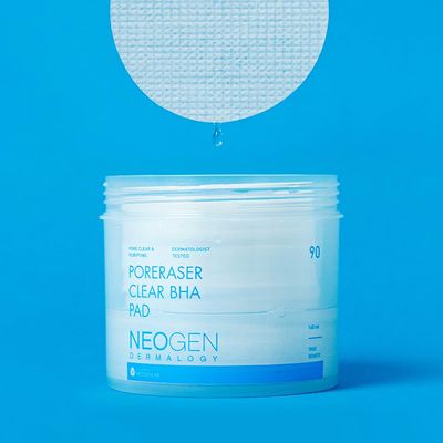 DERMALOGY by NEOGENLAB Poreraser Clear BHA Pad (90 pads) - Facial Exfoliant for Skin Resurfacing & Blackheads & Enlarged Pores with BHA & Tannins & Evening Primrose, Sensitive Skin - Korean Skin Care