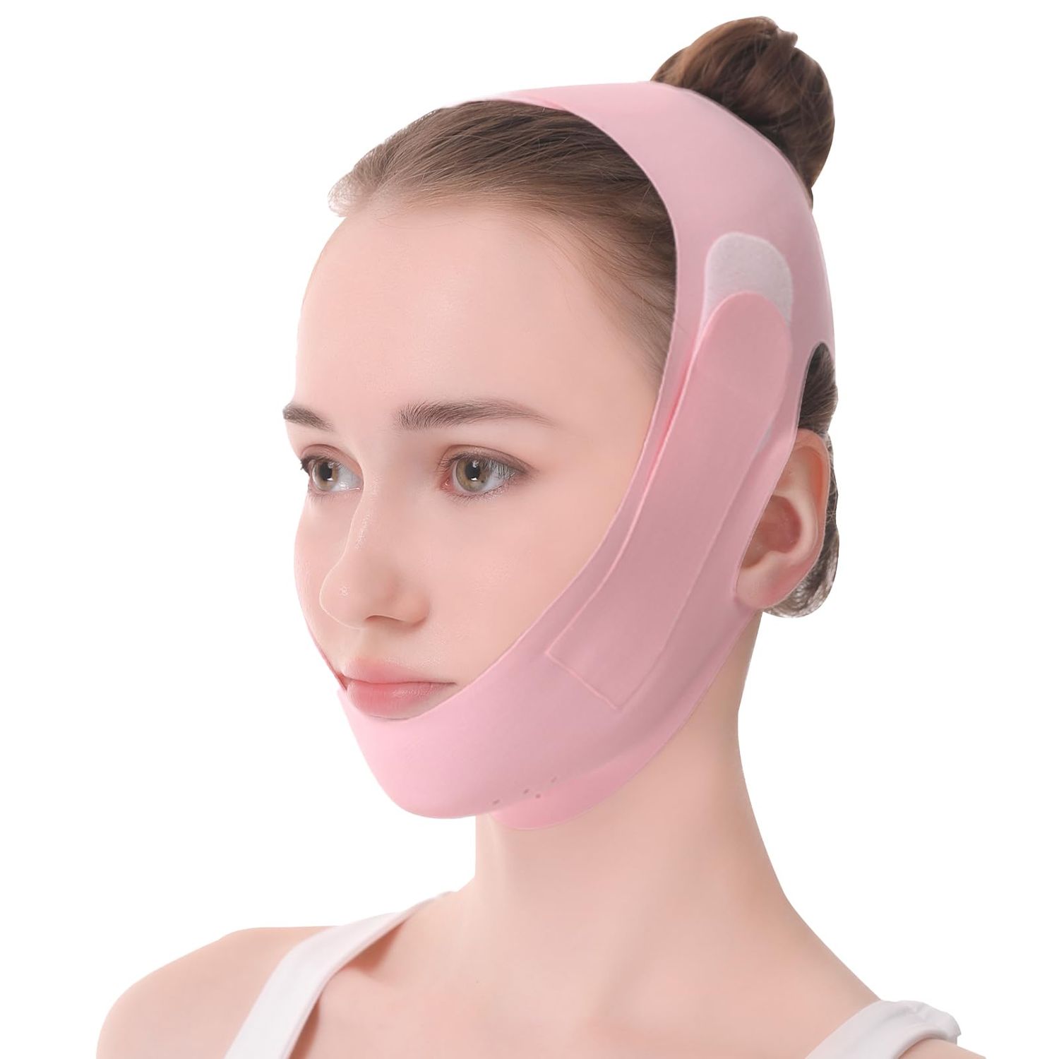 Chin Strap For Sleeping Mask for for Reduction &amp; Jawline Definition - Adjustable Sleeping Jawline Strap for Enhanced Comfort and Effectiveness - Chin Lift and V-Line Contouring (Pink B)