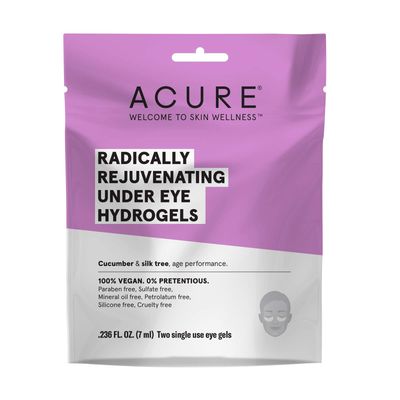 Acure Radically Rejuvenating Under Eye Hydrogel Mask, Provides Anti-Aging Support, &amp; Silk Tree, Purple, Cucumber, 0.236 Fl Oz (Pack of 1)