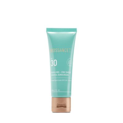 Biossance Squalane + Zinc Sheer Mineral Sunscreen. Broad-Spectrum SPF 30 PA+++ Zinc Oxide Sunscreen That Protects and Hydrates Sensitive Skin. Lightweight, Non-Greasy and Reef-Safe (1.7 ounces)