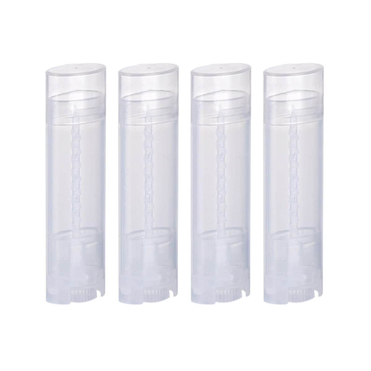 Ewanda store 5ml Oval Lip Balm Tubes,100PCS Plastic Clear Empty Oval Oval Deodorant Containers Lip Gloss Container Holder With Caps