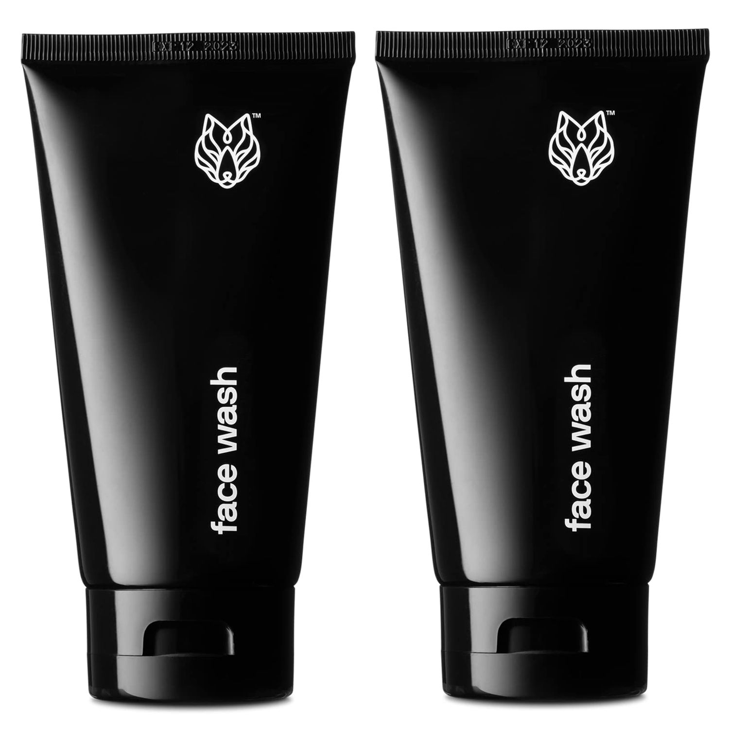 Black Wolf Mens Charcoal Powder Face Wash - 5 Fl Oz, 2 Pack - Facial Cleanser Removes Unwanted Impurities from Your Skin &amp; Soothes Irritation