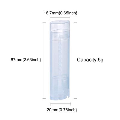 Ewanda store 5ml Oval Lip Balm Tubes,100PCS Plastic Clear Empty Oval Oval Deodorant Containers Lip Gloss Container Holder With Caps