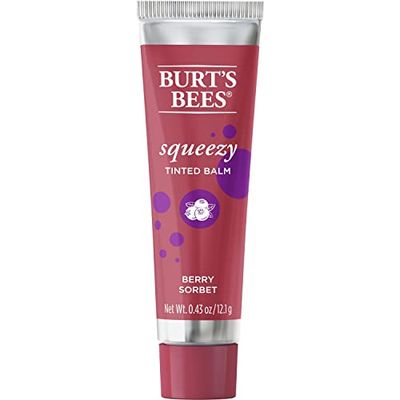 Burt&#39;s Bees 100% Natural Origin Squeezy Tinted Lip Balm, Berry Sorbet, 0.43 Ounce Squeeze Tube