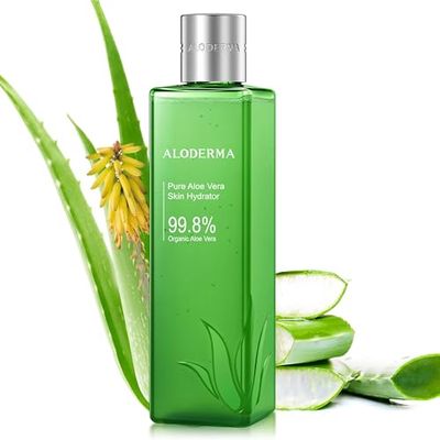 Aloderma Fresh Aloe Vera Face Hydrator Made with 99.8% Organic Aloe Vera within 12 Hours of Harvest - No Thickeners Great for Acne Prone &amp; Sensitive Skin Repair, Scalp, &amp; Hair 240ml