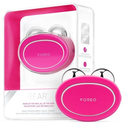 FOREO Bear Microcurrent Facial Device - Face Sculpting Tool - Instant Face Lift - Firm &amp; Contour - Non-Invasive - Increases Absorption of Facial Skin Care Products - Fuchsia