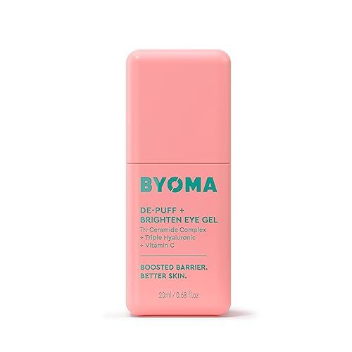 BYOMA De-Puff + Brighten Eye Gel - Lightweight Gel Eye Cream for Dark Circles, Puffiness &amp; Wrinkles - Under Eye Cream With Hyaluronic Acid &amp; Vitamin C - Barrier Repair Skincare - 0.68 fl. oz