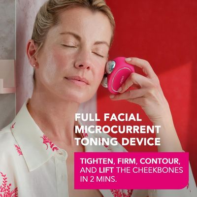 FOREO Bear Microcurrent Facial Device - Face Sculpting Tool - Instant Face Lift - Firm &amp; Contour - Non-Invasive - Increases Absorption of Facial Skin Care Products - Fuchsia
