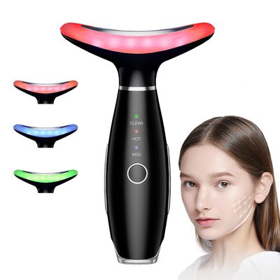 3 Color Facial Massager for Face and Neck, Face Massager Tool Beauty Device with 3 Massage Modes, Portable Face culpting Tool for Skin Care, Black