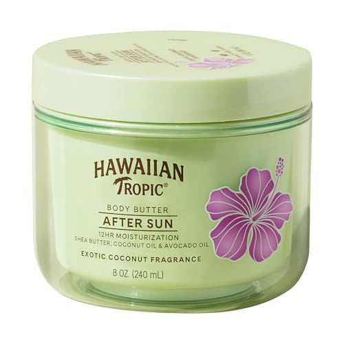 Hawaiian Tropic After Sun Body Butter with Coconut Oil, 8oz | After Sun Lotion, Stocking Stuffers for Adults, Christmas Gifts, Winter &amp; Beach Vacation Essentials, Moisturizing Body Lotion, 8oz