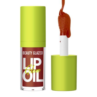 Beauty Glazed Big Brush Head Lip Oil, Ultra-Hydrating &amp; Nourishing, Smooth Glossy Finish Lip Glow Oil, Shiny and Vegan Tinted Lip Gloss, Non-Sticky Formula (1, 108# REBORN)