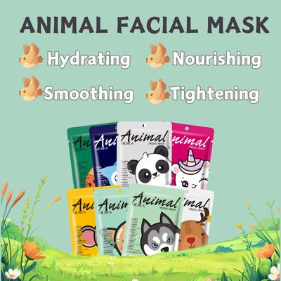 8 Pcs Facial Masks - Face Mask Sheets - Face Mask Skin Care - Sheet Masks with Hyaluronic Acid &amp; Plant Extract - Face Mask Pack for Women with Cute Animal Package, Moisturize,Nourish,Hydrate,Smooth