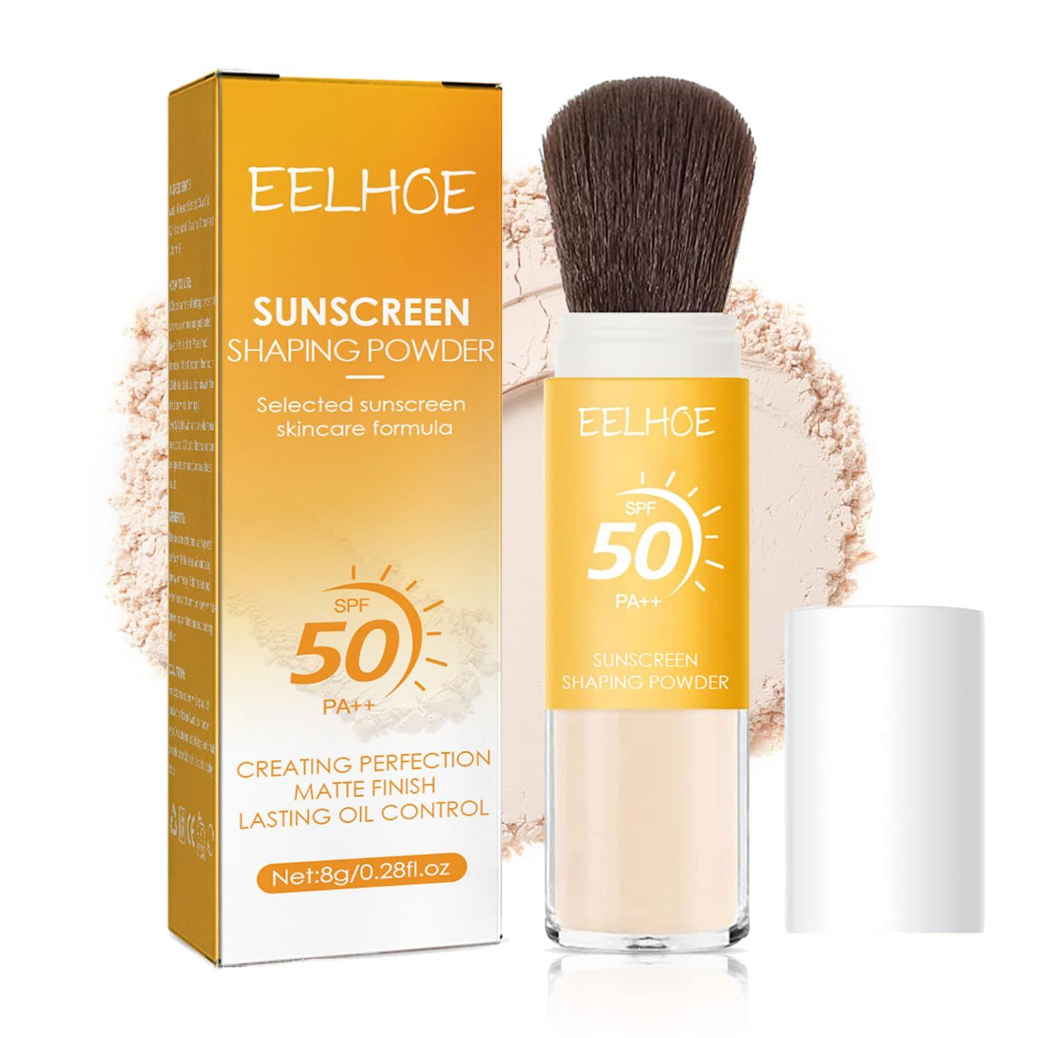 1Pcs Setting Powder, Translucent Natural Matte Finish,Oil Control Lightweight,Mineral Brush Powder,Natural Matte Finish,Long-lasting Brush Face Powder,Waterproof and Sweatproof Setting Powder (A, 1)