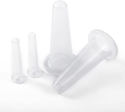 4Pcs Transparent Massage Cupping Set Silicone Mini Facial Cups Face Massager Helper Skin Care Neck Back Eyes Massaging Cup Safe to Use, Don&#39;t Worry About Burns Health Care Products