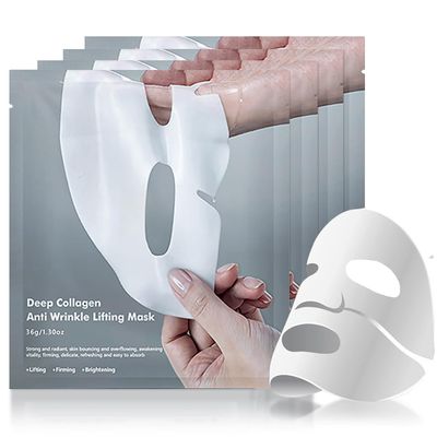 Deep Collagen Overnight Mask 35gx4ea | The real collagen 2,160,000ppb | Facial Hydrogel Masks with low molecular weight collagen for elasticity, firming, and moisturizing
