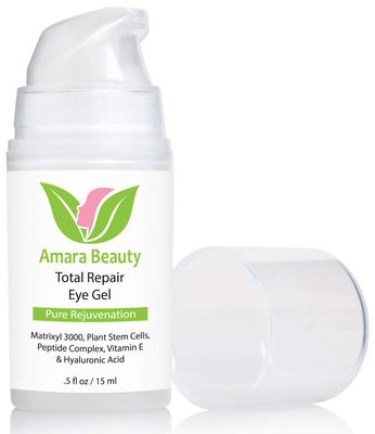 Amara Beauty Eye Cream Gel for Dark Circles and Puffiness with Peptides &amp; Hyaluronic Acid, 0.5 fl. oz.