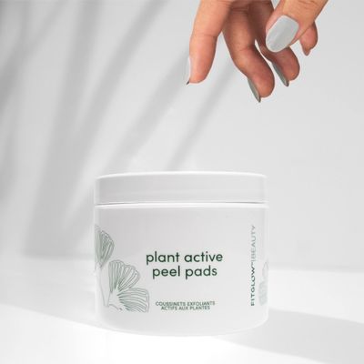 Fitglow Beauty | Plant Active Peel Pads | Mandelic, Salicylic &amp; Citric Acid, Natural &amp; Vegan Face Exfoliating, Skin Resurfacing Facial, Blackhead Remover &amp; Toner Skin Care Wipes | 50 Pads