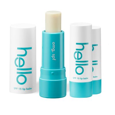 Hello Moisturizing Vegan Lip Balm SPF 15, Sweet Mint, Beeswax Free, Petrolatum Free, and Parabens Free, 0.15 Ounce (Pack of 3)