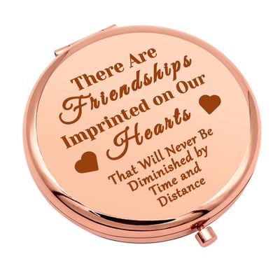 Friends Gift for Women Best Friend Birthday Gift Compact Makeup Mirror for Sister BFF Bestie Going Away Graduation Gift Long Distance Friendship Gifts for Women Inspirational Gift Travel Makeup Mirror