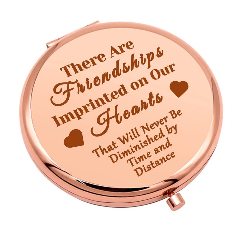 Friends Gift for Women Best Friend Birthday Gift Compact Makeup Mirror for Sister BFF Bestie Going Away Graduation Gift Long Distance Friendship Gifts for Women Inspirational Gift Travel Makeup Mirror