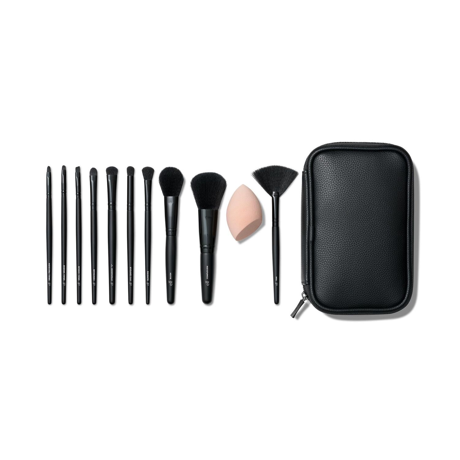 e.l.f. Full Face &amp; Eye Makeup Brush Set, 11 Makeup Brushes For Foundation To Bronzer, Eyeshadow &amp; More, Vegan &amp; Cruelty-Free