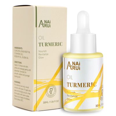 ANAI RUI Turmeric Face Oil, Facial Oils &amp; Serum with Turmeric, Turmeric Skincare Oil for Dry Skin, Wrinkles, Acne, Evens Tone, Moisturizing Face Oil 1.06OZ
