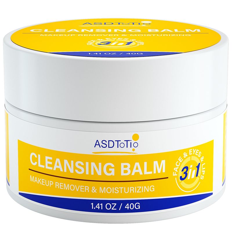 ASDToTio 3 in 1 Cleansing Balm- Eye Face Lip Cleansing Balm Makeup Remover,Natural Gentle, Deep Cleaning, Made for All Skin Types