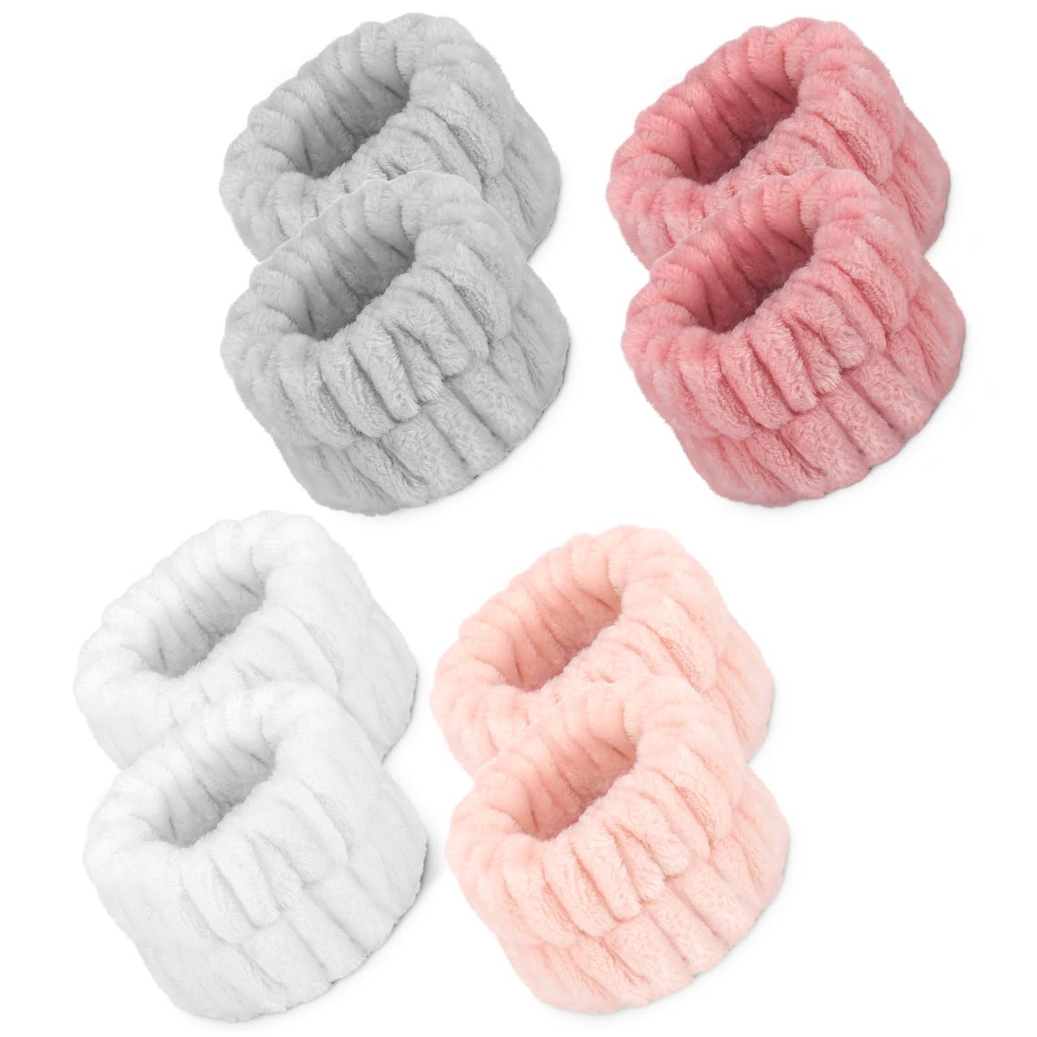 Crosize 8 Pcs Microfiber Wrist Bands for Washing Face, Women&#39;s Absorbent Face Washing Wristbands, Prevent Water from Spilling Down Your Arms