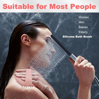 HAYSNA Silicone Body Scrubber, Exfoliating Body Scrubber for All Skin Types, Handheld Shower Brush with Rich Lathering and Easy Cleaning (Pink)