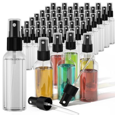 100Pack 2oz Spray Bottles Small, 60ml Travel Spray Bottle Black Fine Mist Sprayer, Empty Refillable Containers Portable Cosmetic Bulk Plastic Spray Bottles for Plants, Cleaning, Misting &amp; Skin Care