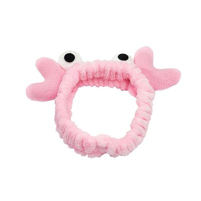CJKDXDH Spa Headband for Washing Face Cute Crab Eyes Skincare Headband for Women Girls Microfiber Makeup Headband Creative Hair Accessories (Pink)