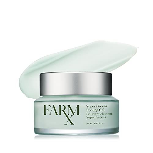 Farm Rx Super Greens Moisturizing Cooling Gel - Vegan Gel Moisturizer (Oil Free) Containing Super Greens to Cool and Refresh Your Skin (90ml/3.04 fl oz) Clean Beauty