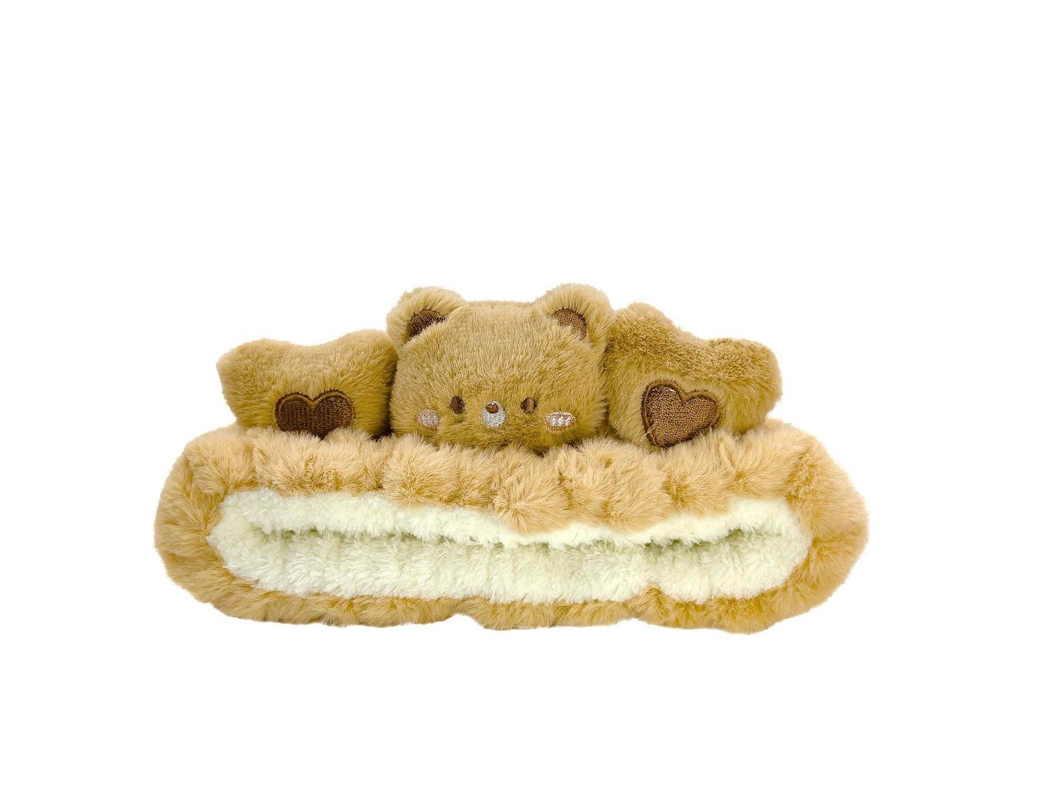 Eluckya Kawaii Spa Headband,Cute Bear Headband for Women Skin Care, Makeup and Wash - Soft Microfiber Coral Fleece Towel Headband for Girls Hair(Brown,Bear