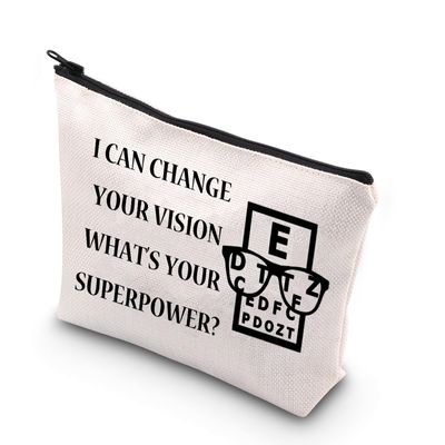 BDPWSS Funny Optometry Gift Optometrist Makeup Bag Eye Doctor Vision Gifts For Optician Ophthalmic Assistant Gift Ophthalmologist Gift (Change your vision)