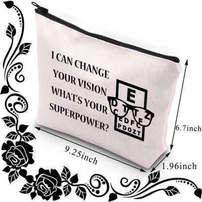 BDPWSS Funny Optometry Gift Optometrist Makeup Bag Eye Doctor Vision Gifts For Optician Ophthalmic Assistant Gift Ophthalmologist Gift (Change your vision)