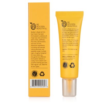BOLDEN Bright &amp; Firm Eye Cream | Under Eye Cream for Dark Circles &amp; Puffiness | Hydrates and Improves Wrinkles | Fragrance Free | 0.5 Fl Oz
