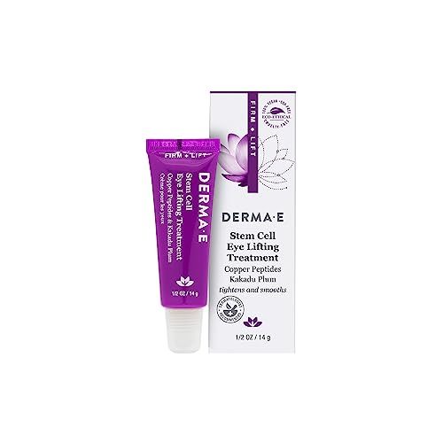 Derma E Stem Cell Lifting Eye Treatment - Multi Action Firming and Tightening Under Eye and Upper Eyelid Cream - Hydrating and Revitalizing Moisturizer, 0.5oz