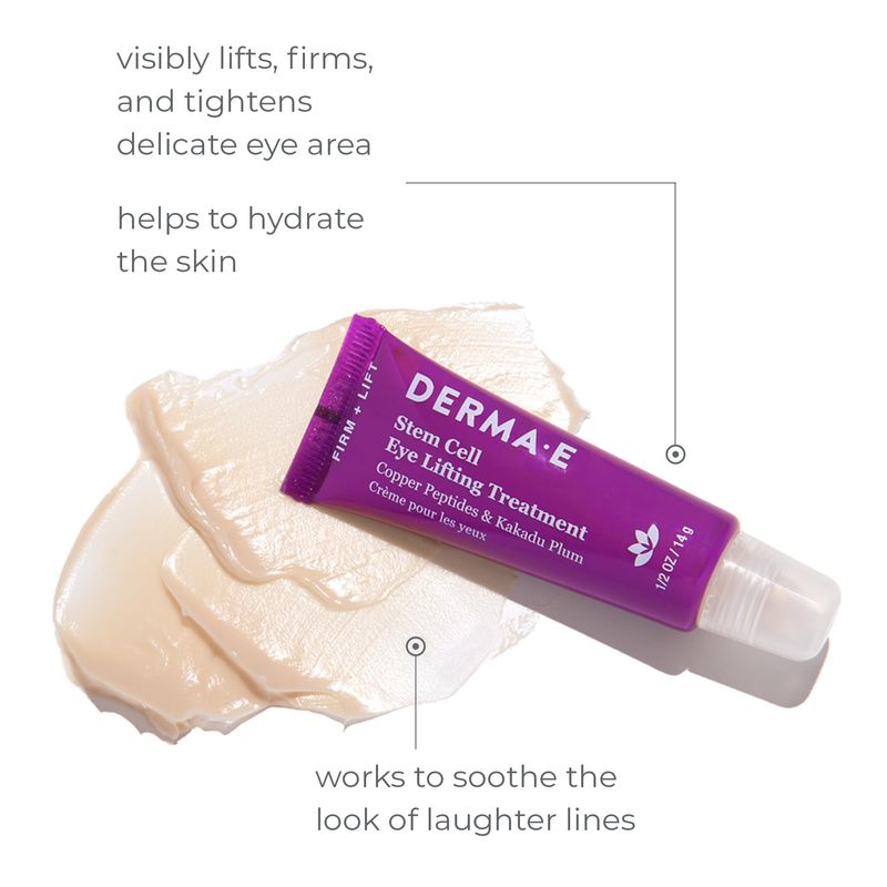 Derma E Stem Cell Lifting Eye Treatment - Multi Action Firming and Tightening Under Eye and Upper Eyelid Cream - Hydrating and Revitalizing Moisturizer, 0.5oz