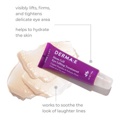 Derma E Stem Cell Lifting Eye Treatment - Multi Action Firming and Tightening Under Eye and Upper Eyelid Cream - Hydrating and Revitalizing Moisturizer, 0.5oz