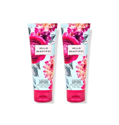 Bath &amp; Body Works Hello Beautiful Ultimate Hydration Body Cream Gift Set For Women, 8 Fl Oz (Pack of 2) (Hello Beautiful)